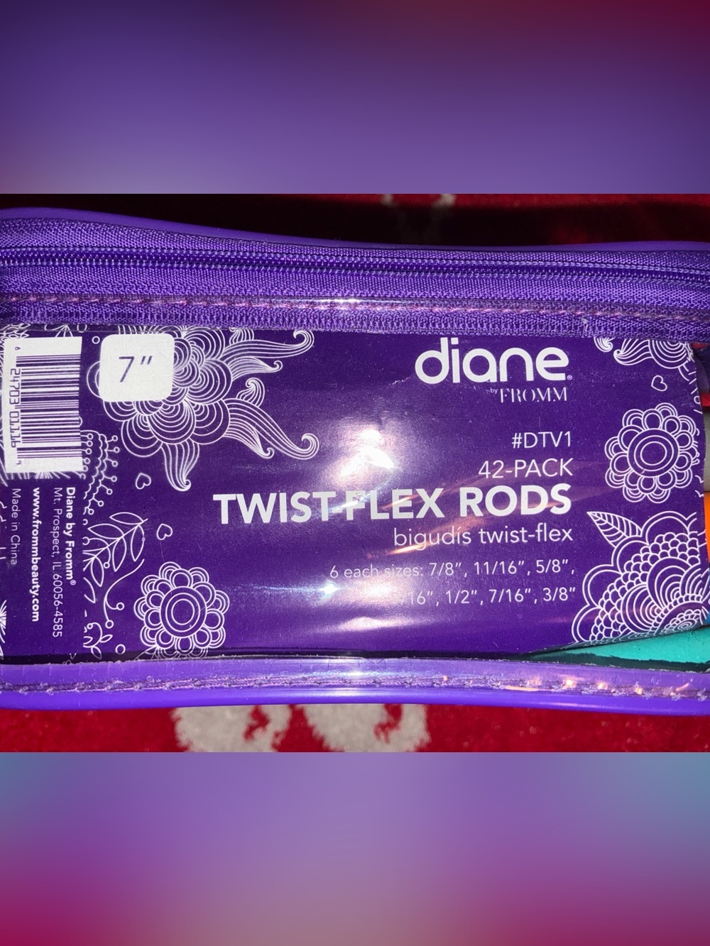 Diane By Fromm Twist-Flex Rods Hair Rollers Heatless Curls and Zip Storage Pouch